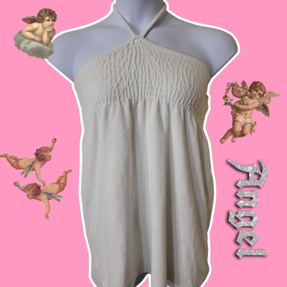 Y2K Cream Halter Top/Dress